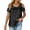 Black, variant on Women's Sparkle Mesh Tops 3/4 Sleeve Round Neck Loose Fit Plus Size Casual Party Blouse Glitter Sequin Shirt, Black L