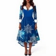 thumbnail image 5 of Christmas Dresses for Women Women's Fashionable V-neck Casual And Form-fitting Christmas Printed Long-sleeved Dress for Holiday Party,Army Green,L, 5 of 5