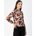 thumbnail image 3 of Moomaya Long Sleeve Band Collar Printed Top - Women's Stylish Georgette Top, 3 of 9