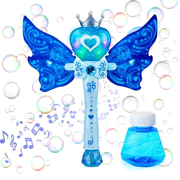USA Toyz Blue Bubble Wand Bubble Machine Princess Theme Plays Music