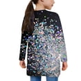 thumbnail image 4 of hengsof Children's Fashion Jacket Girls Long Sleeve Cute Print Pattern Casual Jacket Comfortable Glittering Open Jacket with Pockets, 4 of 7