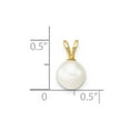 thumbnail image 2 of 14k Yellow Gold 7mm White Freshwater Cultured Pearl Pendant Necklace - Pendant for Women, 2 of 2