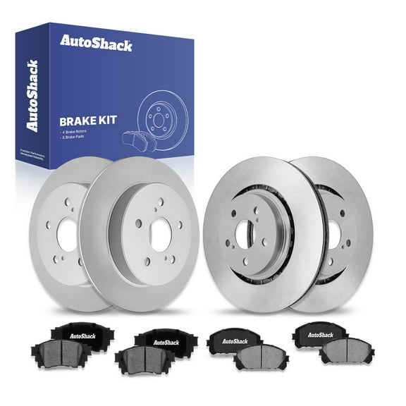 AutoShack Front Vented & Rear Solid Brake Rotors   Ceramic Pads 12-PC Brake Kit Replacement for 2020-2023 Toyota Camry 2020-2021 Toyota Avalon