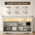 thumbnail image 5 of FANRAL 4 Drawers Dresser & Open Shelf for Bedroom,Modern Wooden Chest of Drawers with LED Light,Storage Organizer Dresser for Closet,White Dresser, 5 of 7