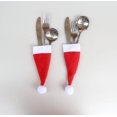 thumbnail image 1 of Juego de cubiertos Decoración navideña Sombrero navideño Adorno de botella de vino (rojo) (10 piezas), 1 of 5