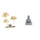 thumbnail image 1 of Estatua de mono, figura decorativa, estatua de metal con flores y hojas, escultura, decoración para el hogar, figuras de hierro y arenisca, adorno par, 1 of 8