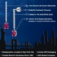 thumbnail image 2 of Gem Stone King 14K White Gold Red Created Ruby and White Lab Grown Diamond Long Liner Dangle Earrings for Women | 2.06 Cttw | Gemstone July Birthstone | Oval 7X5MM | White Gold Chain Drop Earrings, 2 of 6