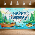 thumbnail image 6 of Fishing Theme Happy Birthday Backdrop Banner Background Decorations for Birthday Party Photography Props Party Supplies Outdoor Celebrations, 6 of 7