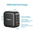 thumbnail image 2 of Cargador de pared Charger MINIX NEO P3 Turbo de 4 puertos GaN de 100 W, 2 of 8