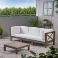 thumbnail image 4 of Noble House Brava Outdoor Modular Sofa and Coffee Table Set Cushions Gray/White, 4 of 9