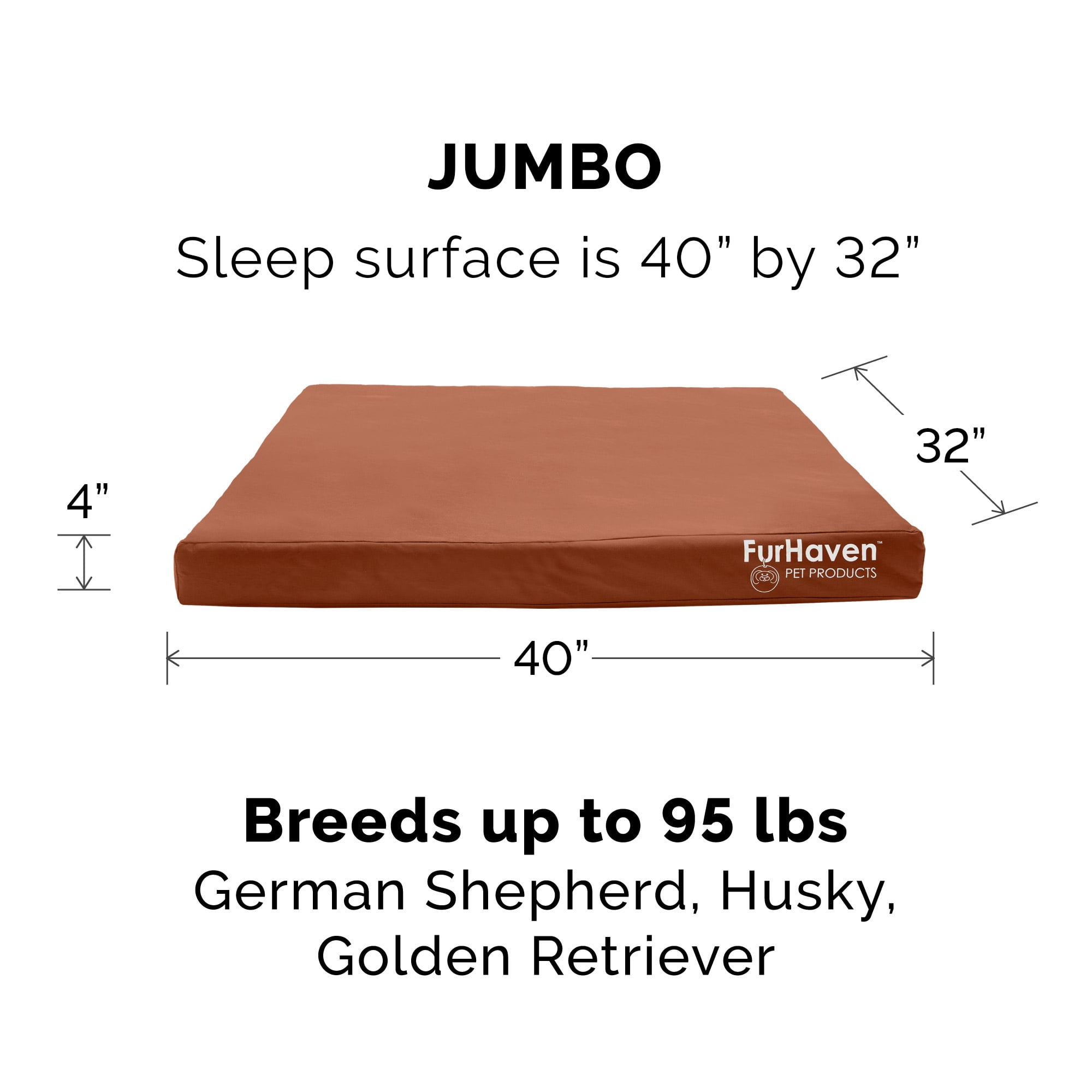 FurHaven Pet Products Indoor/Outdoor Oxford Cooling Gel Top Deluxe Mattress Pet Bed for Dogs & Cats - Chestnut, Jumbo