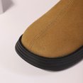 thumbnail image 4 of Xfvqtps Womens Suede Ankle Boots Slip on Booties with Side Zipper Chunky Low Heel Comfortable Casual Shoes for Women Fall Winter Brown, 4 of 9