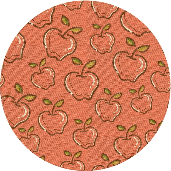 Ahgly Company Machine Washable Indoor Round Transitional Scarlet Red Area Rugs, 4' Round
