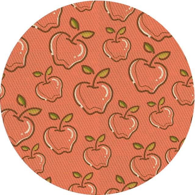 Ahgly Company Indoor Round Patterned Scarlet Red Area Rugs, 8' Round