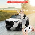 thumbnail image 3 of Licensed Toyota Tundra 12V Ride on Truck Car for Kids, Battery Powered Electric Toys with Remote Control, MP3, LED Lights, Suspension System, Double Doors, Safety Belt, for 3-8 Years Old, White, 3 of 7