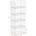 thumbnail image 4 of Huxidaja 5-Tier Stackable Closet Organizers, Foldable All-Metal Wire Storage Bins for Clothes & Pantry, White, 4 of 9
