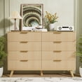 thumbnail image 2 of Feishominoo Fluted Dressers with 8 Drawers for Bedroom, Home Boho Wide Wood Chest of 8 Drawers Storage Organizer for Living Room Hallway Nursery, Oak, 2 of 10