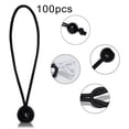 thumbnail image 6 of 100 Pieces 15cm Ball Bungee Cords Rope Stretchable Black Reusable Multipurpose for Holding Hoses,Wire,Cords,curtains ,Tie Hair, 6 of 10