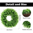 thumbnail image 2 of Spring Wreath 18 Inch Artificial Boxwood Front Door Green Farmhouse Wreath, 2 of 6