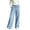 Light Blue 1, variant on Wensltd Women Summer Pants Casual Loose Fit Trousers Elastic Waist Pockets