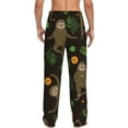 thumbnail image 3 of Sigee Sloth Doing Yoga Print Men's Pajama Pants - Soft Lounge Sleep Bottoms with Elastic Waistband and Pockets-, 3 of 9