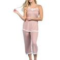 thumbnail image 1 of Doublju Women's Sleeveless Racerback Lace Capri Pajama 2 Pcs Set (Plus Size Available), 1 of 4
