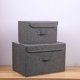 thumbnail image 4 of UKAP Contenedores de almacenamiento de tela para el hogar plegables con tapas de manijas Caja plegable Organizador de contenedores de lino, 4 of 5