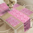 thumbnail image 2 of Ambesonne Animal Table Runner & Placemats, Savannah Zebra Stripes Print, Placemat 4 pcs + Runner 12"x72", Pink Black, 2 of 2