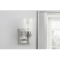 thumbnail image 3 of Wakefield 5.25 in. 1-Light Brushed Nickel Modern Wall Mount Sconce Light with Clear Glass Shade, 3 of 6