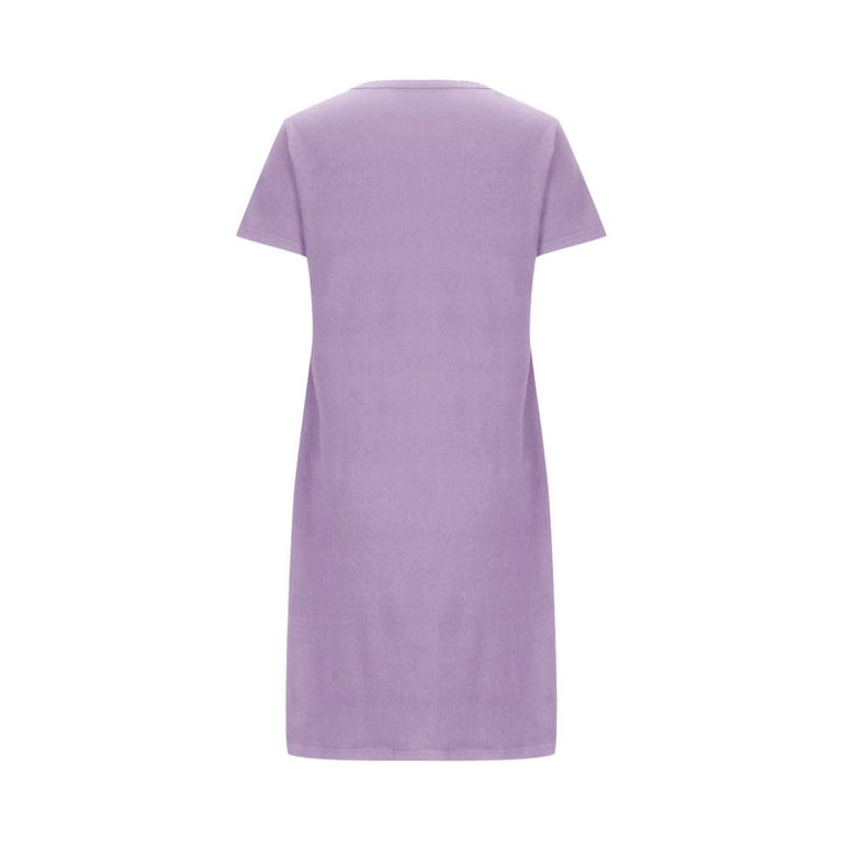 ラベンダー Royisotas Nightgowns for Women Casual Pajamas Plus Size Purple