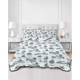 thumbnail image 2 of Quilt King Size Bedding Set, Farmhouse Castle Reversible Summer Quilt 3 Pieces, Country Green Tree Vintage Plants Garden Lightweight Bedspreads Coverlets with 2 Pillow Shams for All Seasons, 2 of 5