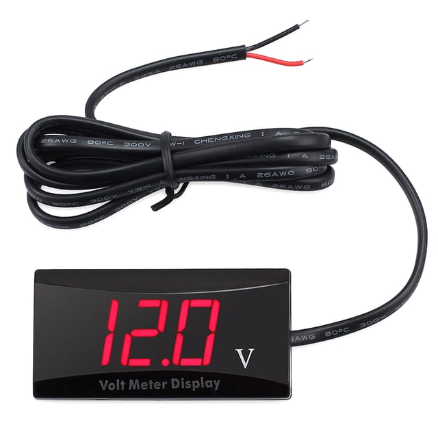 SHISUYAN Car Digital Voltmeter 12V Volt Meter Indicator Gauge with LED Display Waterproof for Cart Motorcycle