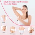 thumbnail image 3 of 2 in 1 Women Electric Razor, Dual Head Bikini Trimmer for Women IPX7 Waterproof Body Hair Trimmer and Facial Hair Remover for Bikini Underarm Leg Arm Body Face, 3 of 7