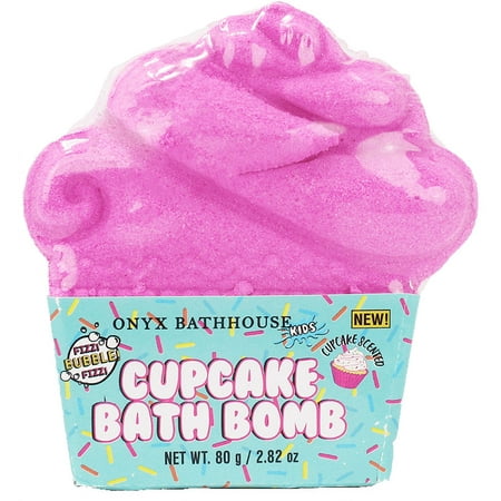 Onyx Bathhouse Specialty Bath Kids Birthday Cupcake Bath Bomb, 3oz. Package