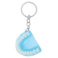 thumbnail image 1 of 1pc Halloween Key Chain Resin Spoof Denture Pendant Keychain Halloween Supply, 1 of 8
