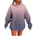 thumbnail image 2 of Maplenight Hoodies for Women Trendy Pullover Sweatshirt Gradient Color Relaxed Fit Casual Long Sleeve Hooded Sweatshirt with Pocket, 2 of 5