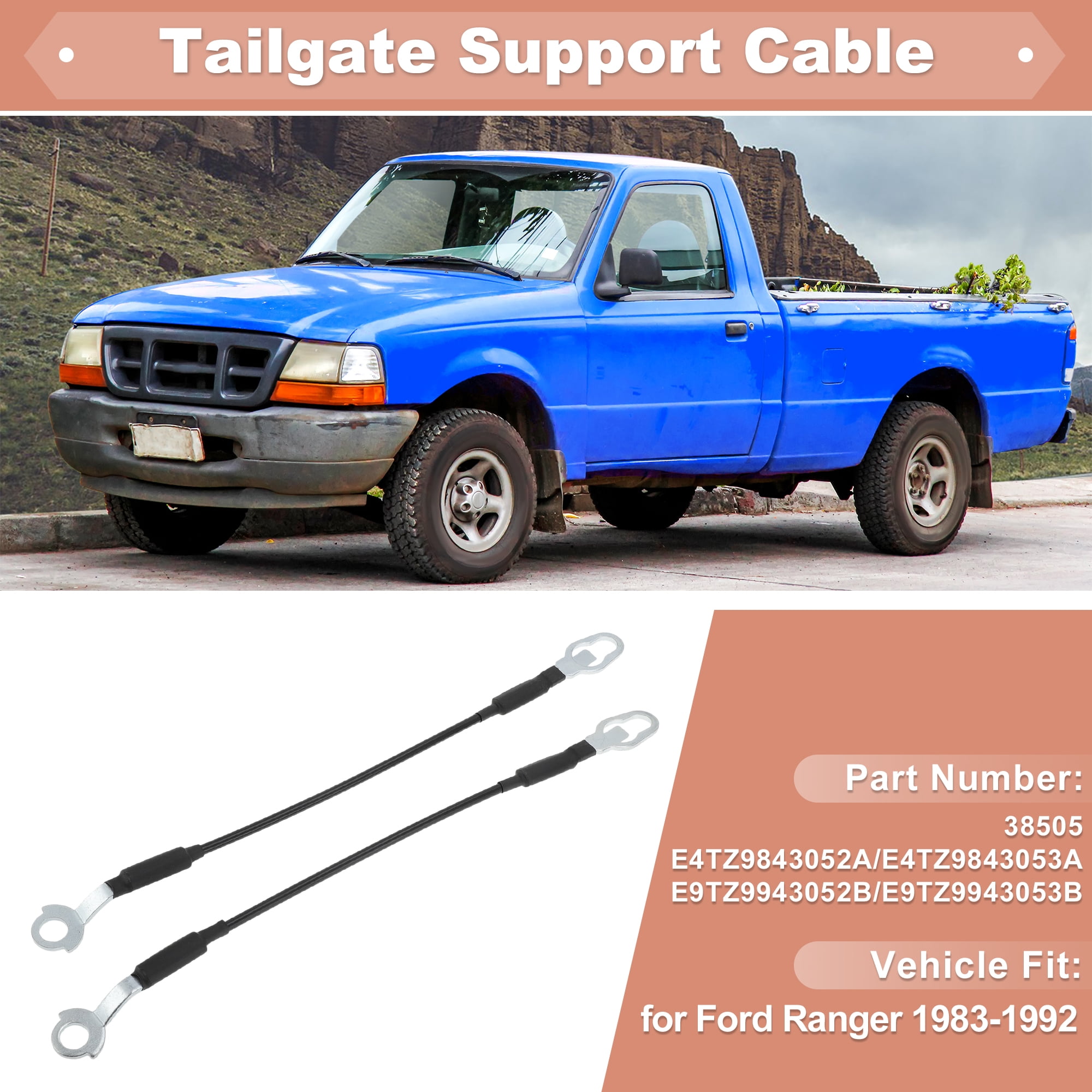 Unique Bargains Great Useful Tailgate Support Cables for Ranger 1983-1992 Lift Cable