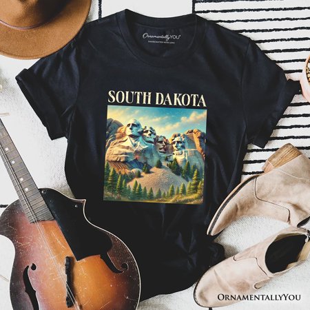 Majestic South Dakota State Mount Rushmore T-Shirt, Historic American Monument Travel Tee and Keepsake Souvenir