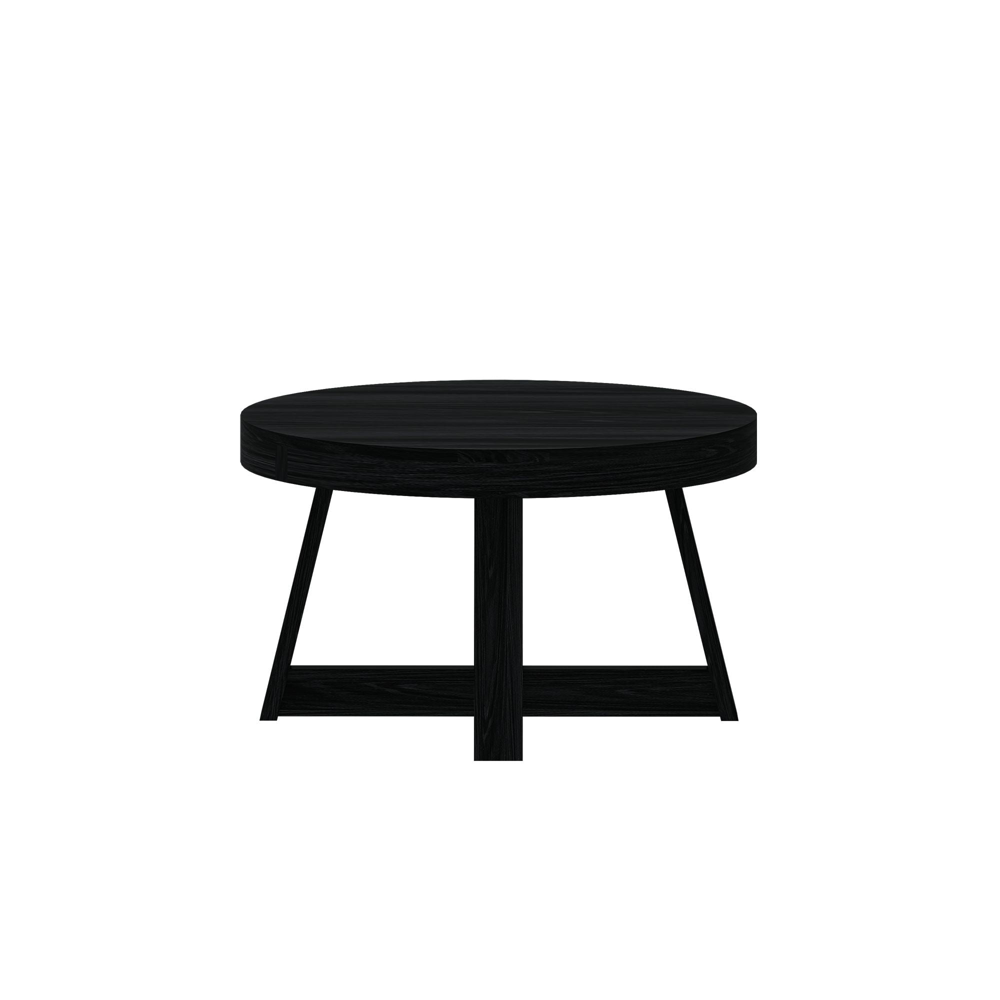 Plank+Beam Classic Solid Wood Round Coffee Table, 30" Farmhouse Table for Living Room