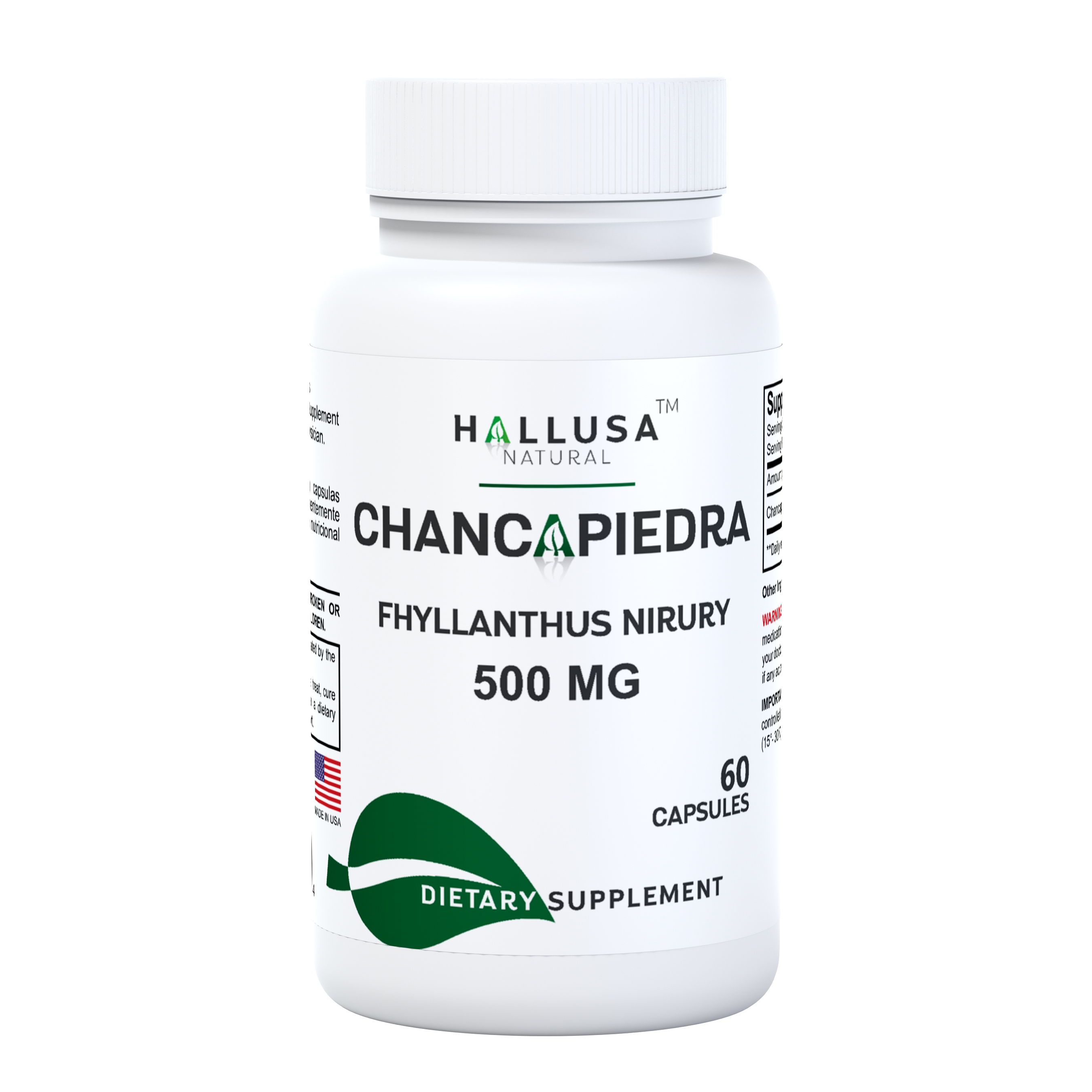 Hallusa Natural Chancapiedra 500 mg Chanca Piedra Pure Breaks and