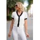 thumbnail image 4 of Jersey tipo cárdigan GRACE KARIN con botones en blanco para mujer, 4 of 7