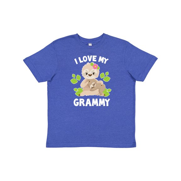 Inktastic Cute Sloth I Love My Grammy with Green Leaves Youth T-Shirt