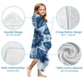 thumbnail image 7 of Blue White Tie Dye Mandala Pattern Hooded Bath Towel，60"x35" for Ages 3 To 12 Kids, Quick Dry Lightweight Soft Microfiber Hood Beach Towel Cover Up for Kids, 7 of 7