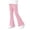 Pink, variant on Girl's Ribbed Knitted Flare Leg Leggings High Waist Solid Bell Bottoms Kids Stretchy Yoga Dance Casual Bootcut Pants with Pockets