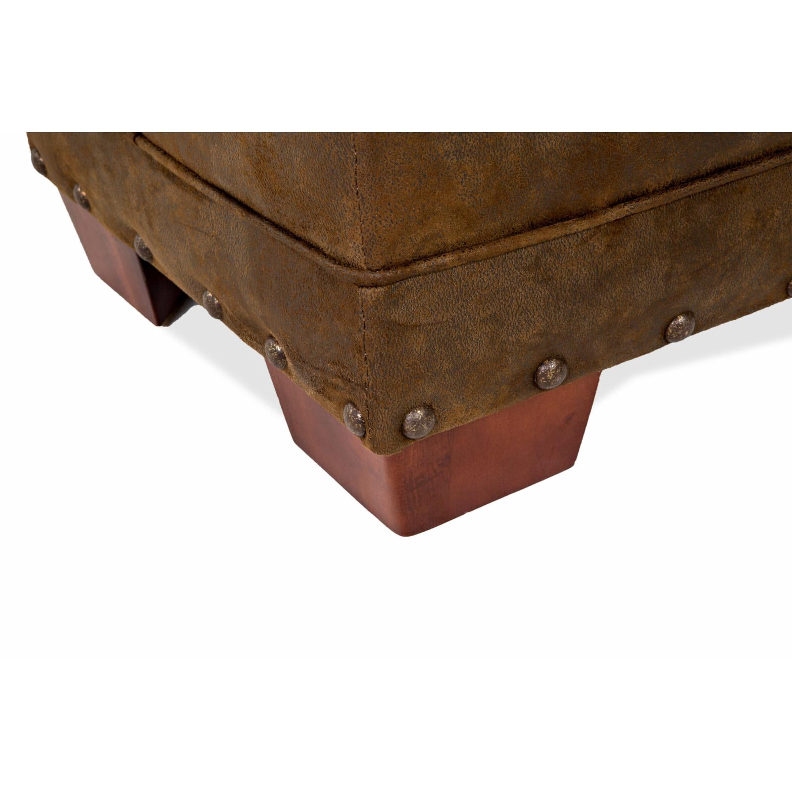 American Furniture Classics 26.5" Microfiber Alpine Lodge Ottoman in Brown