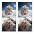 thumbnail image 2 of Designart "Silent Guardians White Tree" Trees Framed Wall Art Set Of 2 - White Landscapes Frame Gallery Set For Office Decor, 2 of 6