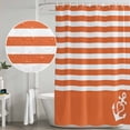 thumbnail image 5 of Orange Anchor Shower Curtain, Waterproof Shower Curtains for Bathroom, Modern Nautical White Geometric Stripes Washable Fabric Bathtub Curtain Set Bath Decor with 12 Hooks Extra Long 72"x96", 5 of 8