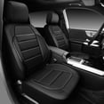 thumbnail image 7 of Car Grand Memory Foam Leather seat covers,Water Resistant 3D Foam faux leather car seat covers front seats, Universal FIT cars,SUV,Trucks Airy Cool Leatherette All weather protection 2 PCS Black, 7 of 7