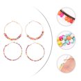 thumbnail image 3 of 2 pares Bohemian Circle Round Pendientes de pendientes de verano Pendientes de cuentas de moda Joyas, 3 of 7