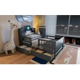 thumbnail image 4 of Newest Wood Twin Size Platform Bed with Built-in LED Light, Multi-functional Headboard, Guardrail , 2 Drawers, Gray, 4 of 9